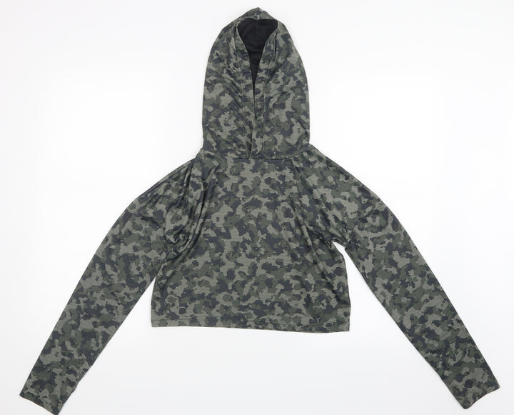 Atmosphere Womens Green Geometric  Cropped T-Shirt Size 6  - Hoodie