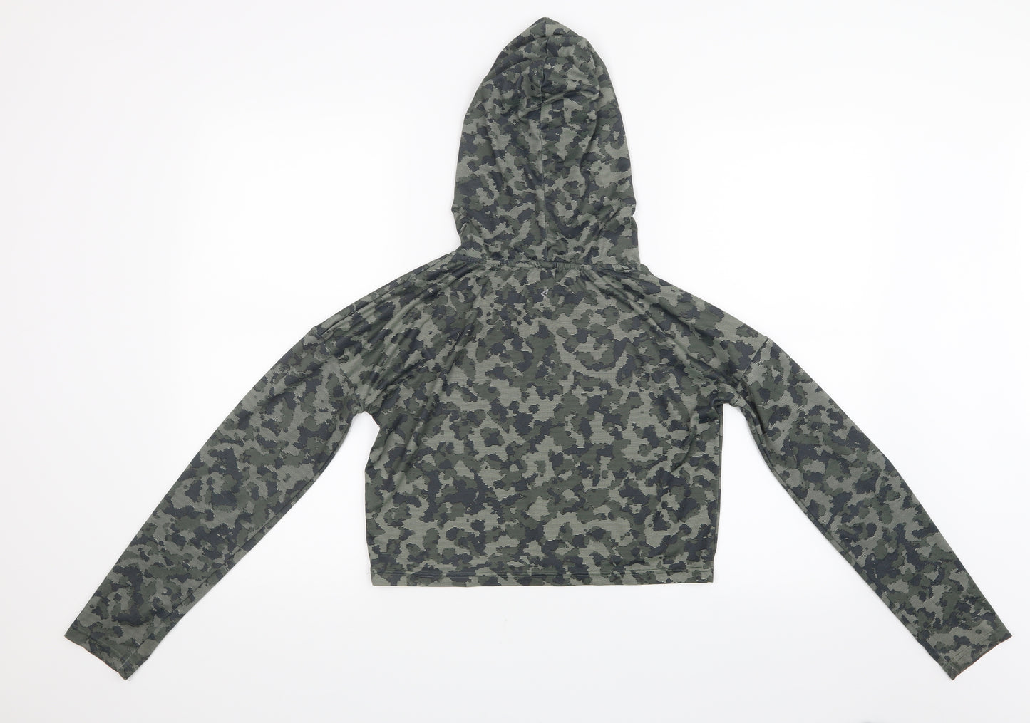 Atmosphere Womens Green Geometric  Cropped T-Shirt Size 6  - Hoodie