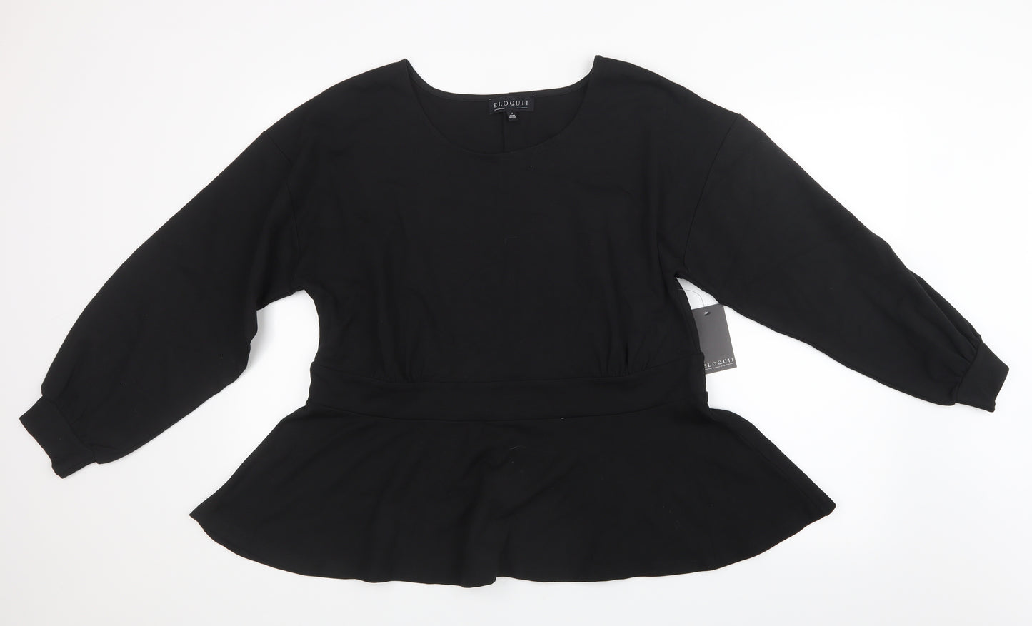 Eloquii Womens Black   Basic T-Shirt Size 18  - Peplum