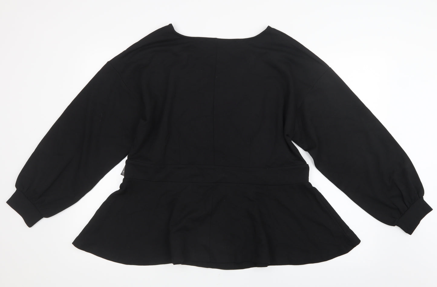 Eloquii Womens Black   Basic T-Shirt Size 18  - Peplum