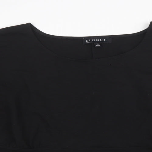 Eloquii Womens Black   Basic T-Shirt Size 18  - Peplum