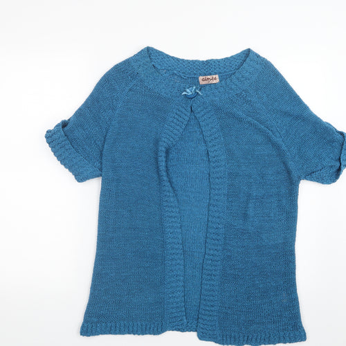 Aimee Womens Blue  Knit Cardigan Jumper Size S