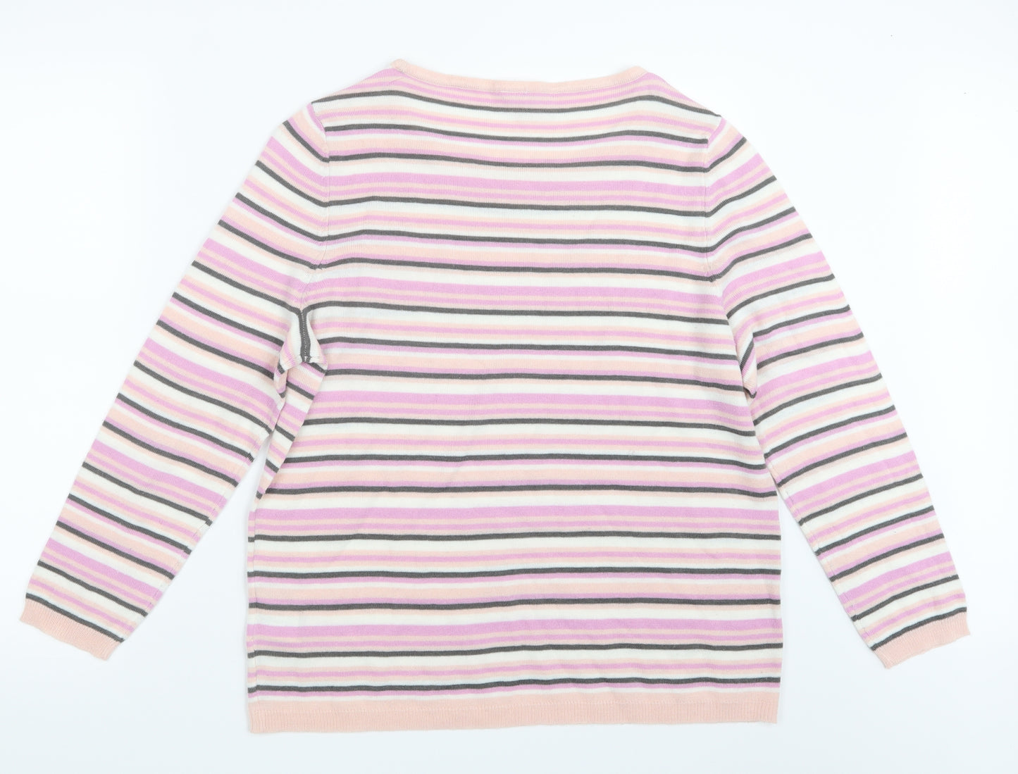 Preworn Womens Purple Striped  Pullover Jumper Size 16