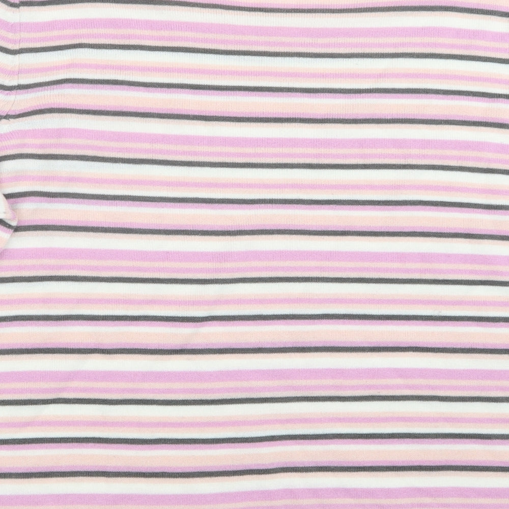 Preworn Womens Purple Striped  Pullover Jumper Size 16