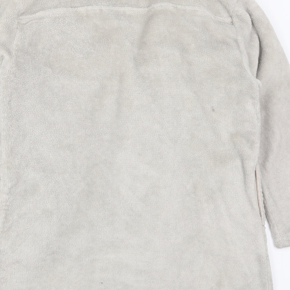 NEXT Womens Grey  Fleece Kimono Robe Size M