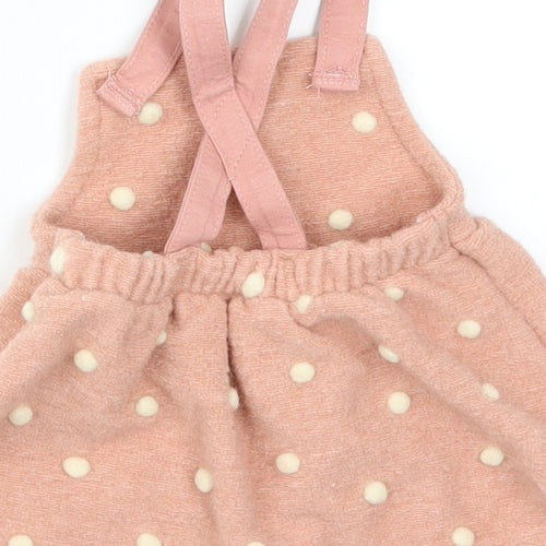 George Girls Pink Polka Dot  Skater Dress  Size 0-3 Months