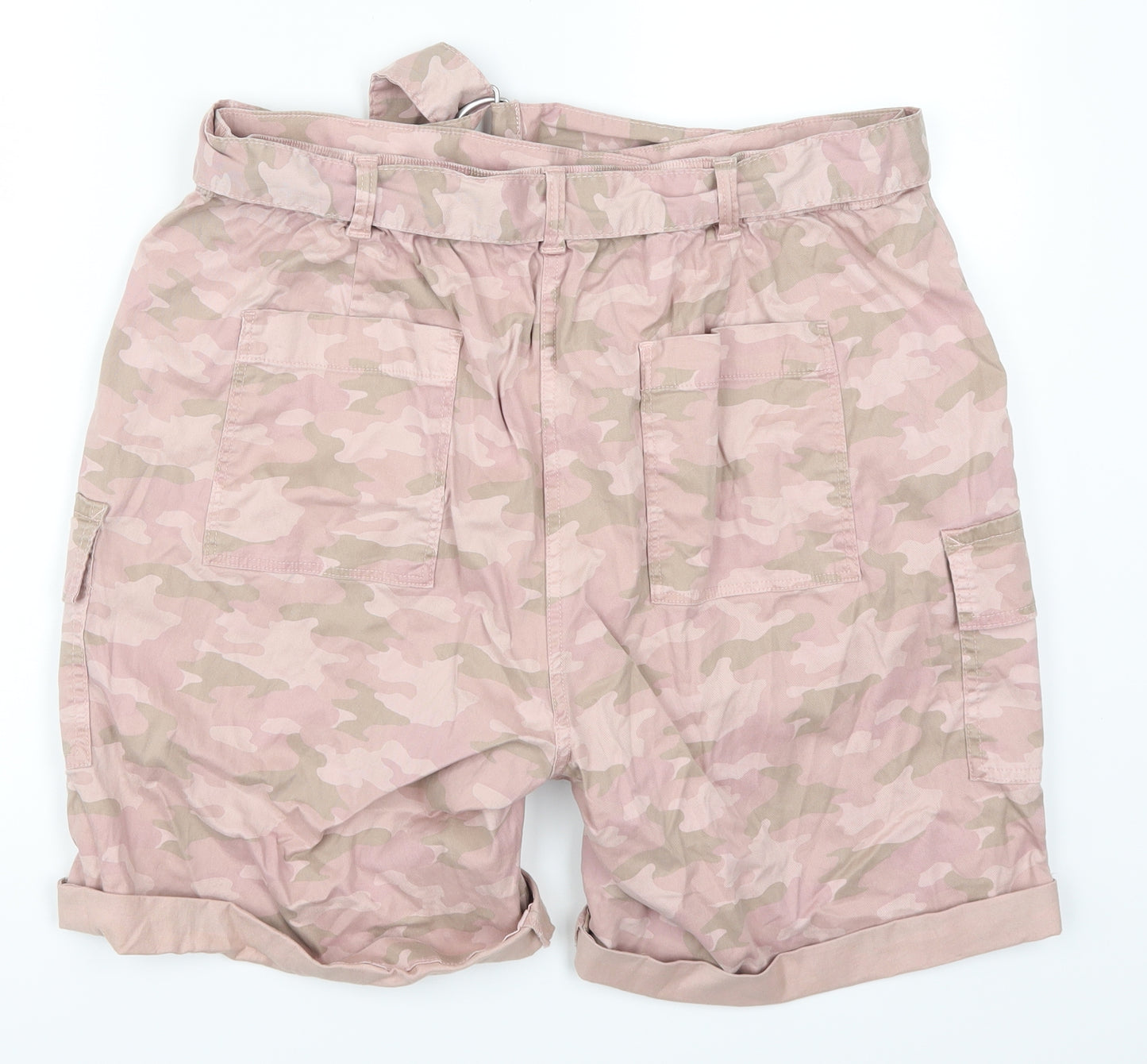 Marks and Spencer Womens Pink Camouflage  Cargo Shorts Size 18