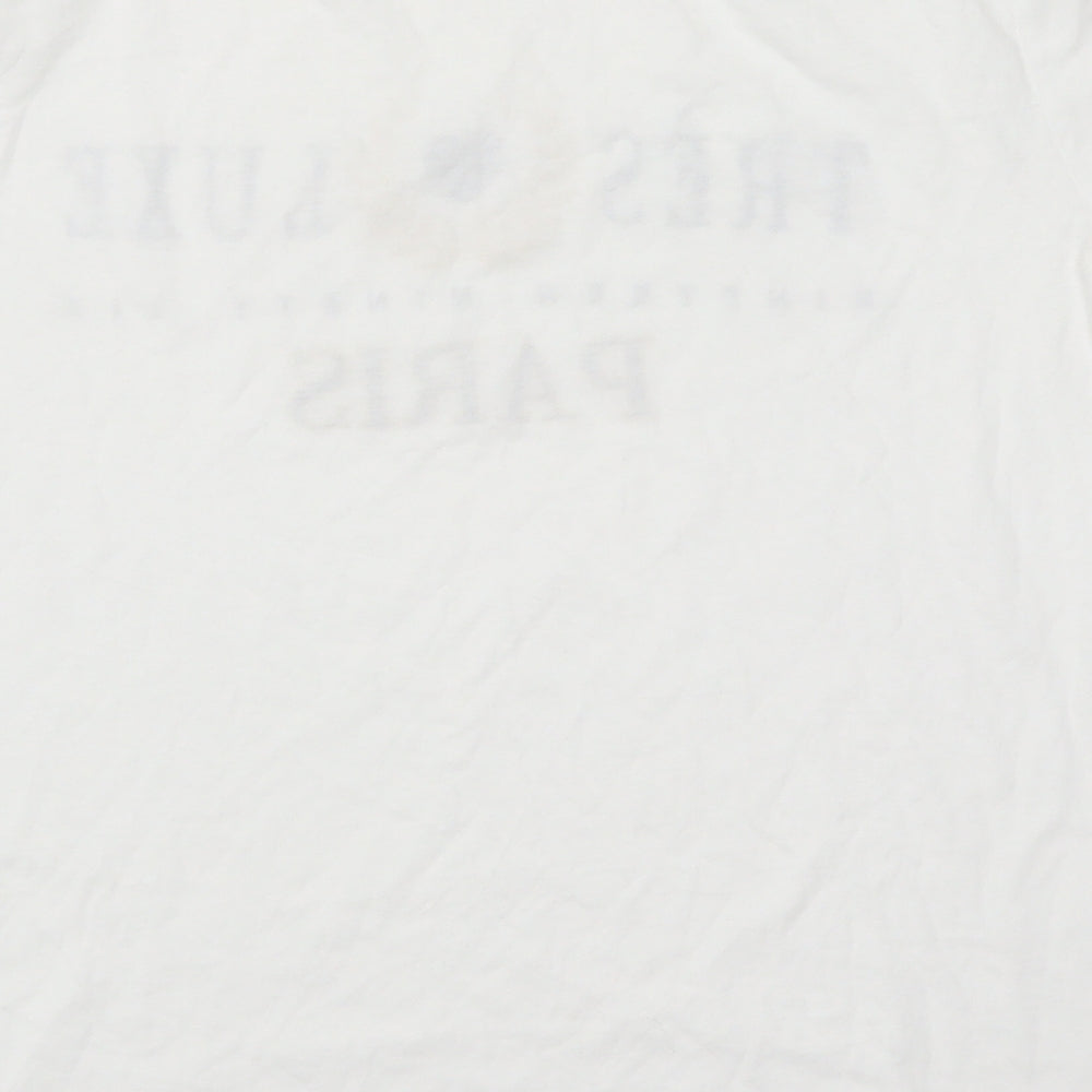 New Look Womens White   Basic T-Shirt Size 10  - Tres Luxe Paris