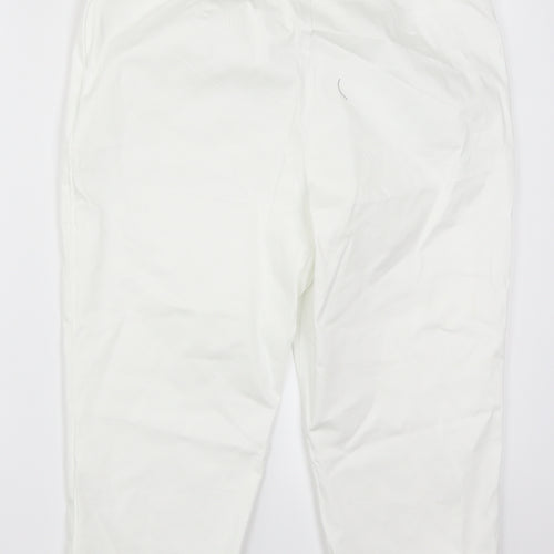 Marks and Spencer Womens White   Cropped Trousers Size 14