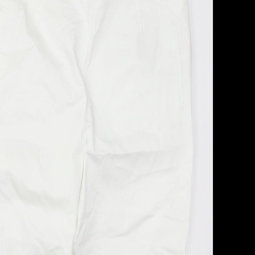 Marks and Spencer Womens White   Cropped Trousers Size 14