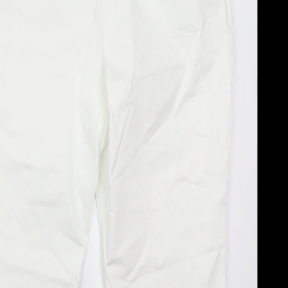 Marks and Spencer Womens White   Cropped Trousers Size 14