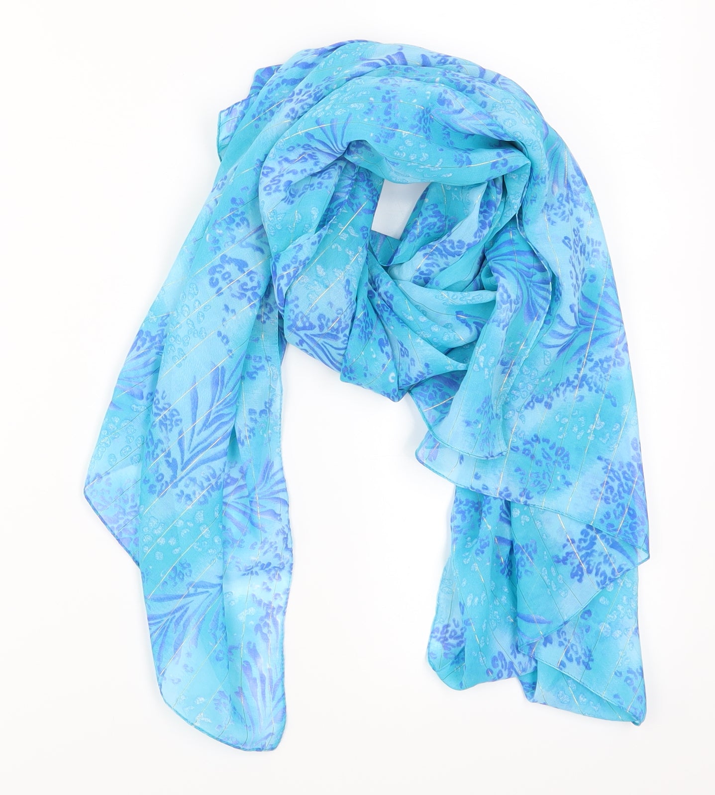 Preworn Womens Blue Animal Print   Scarf