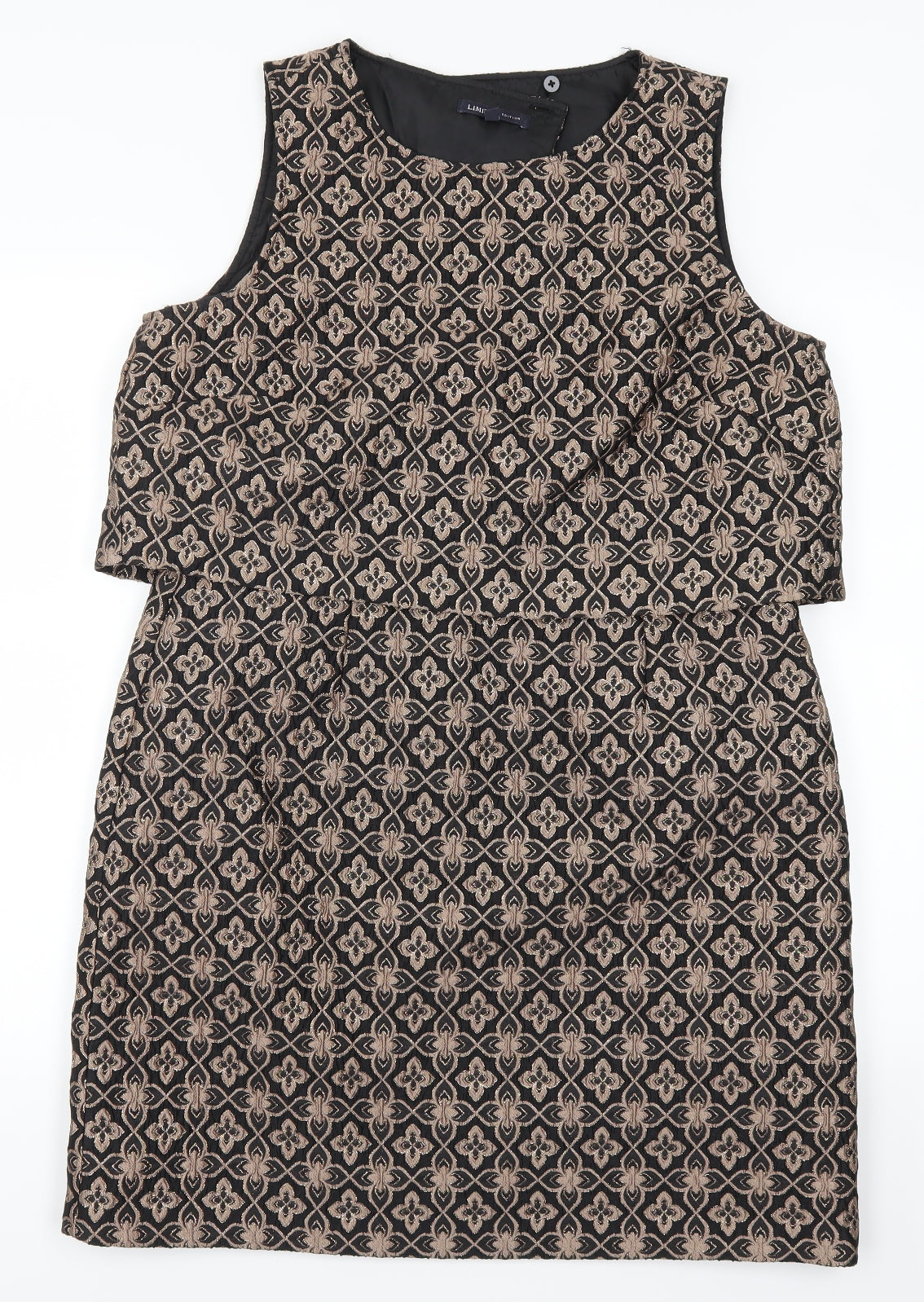 Marks and Spencer Womens Brown Geometric  Pencil Dress  Size 14