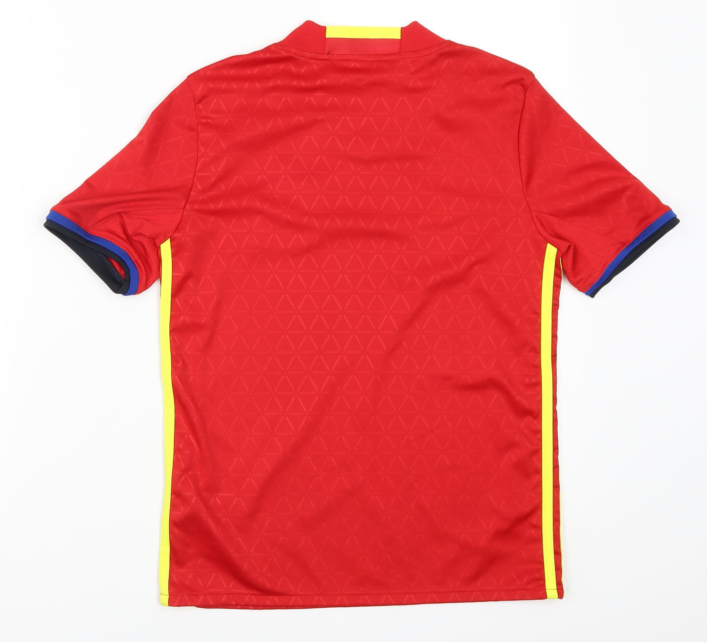 adidas Boys Red Geometric  Basic T-Shirt Size 11-12 Years  - Yellow Stripes