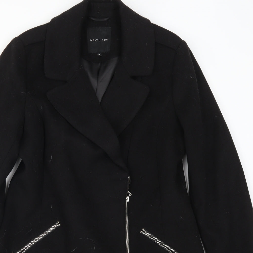New Look Womens Black   Pea Coat Coat Size 14