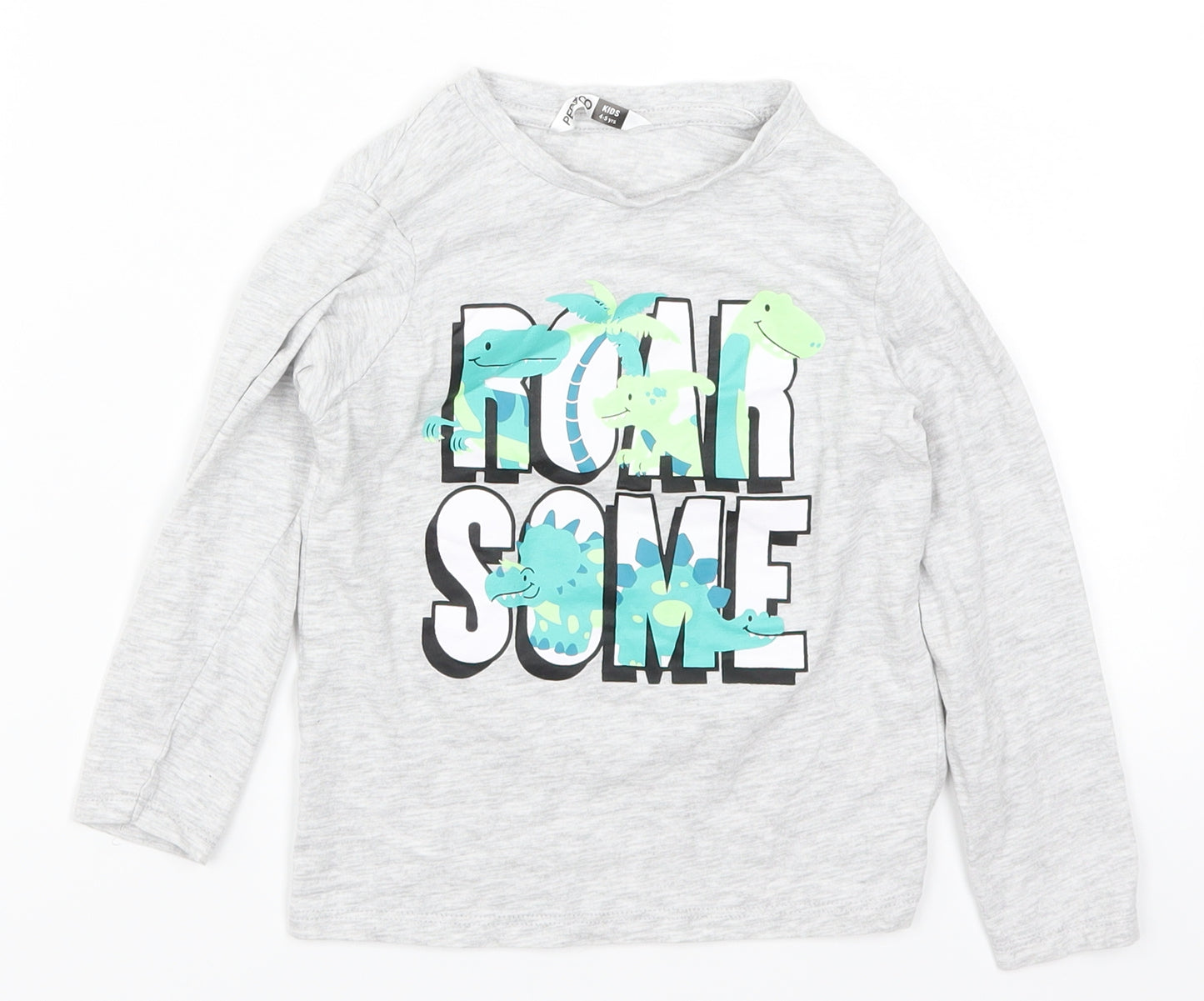Pep & Co Boys Grey   Basic T-Shirt Size 4-5 Years  - Roarsome