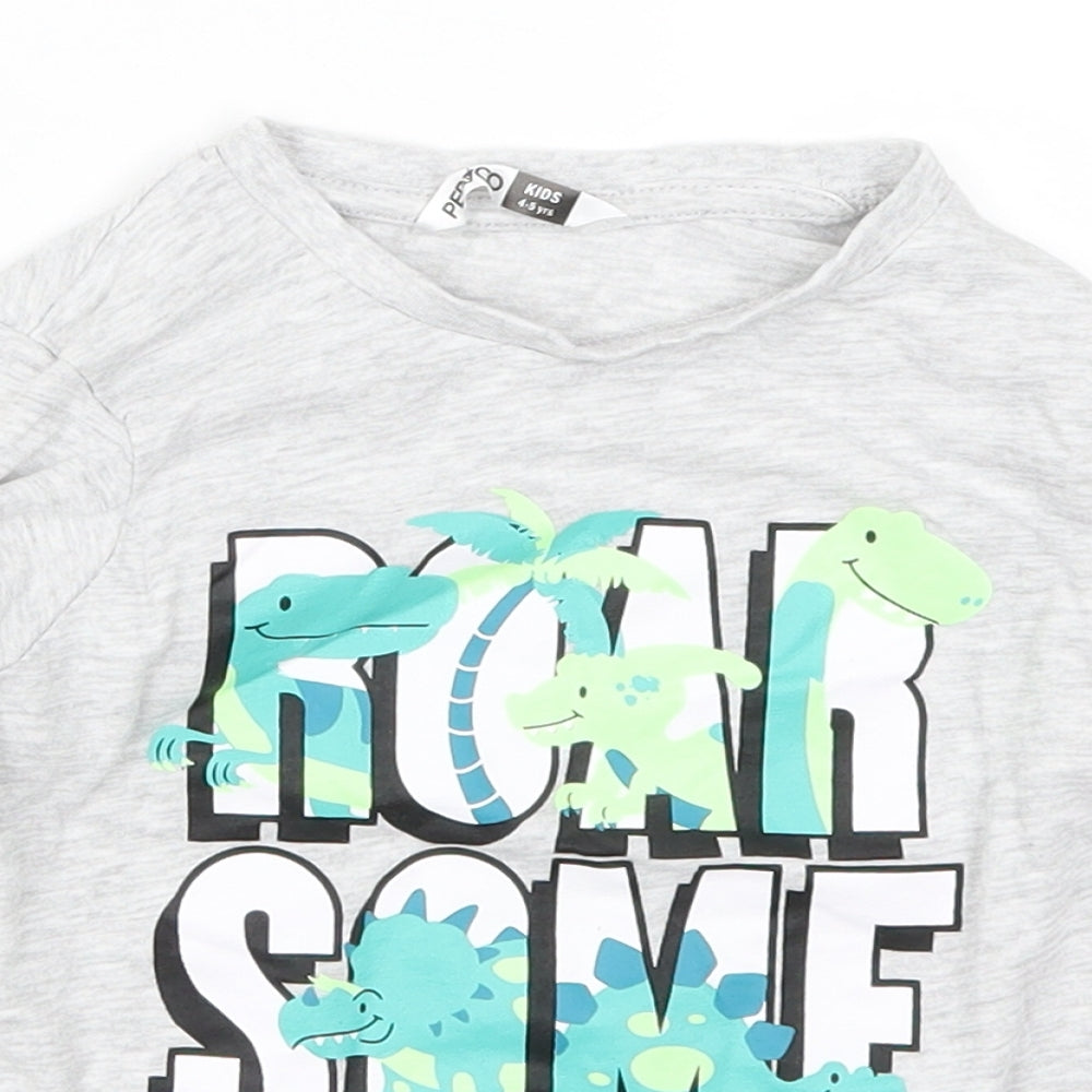 Pep & Co Boys Grey   Basic T-Shirt Size 4-5 Years  - Roarsome