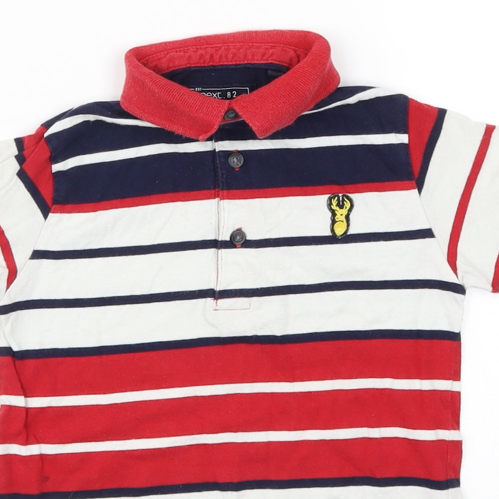 NEXT Boys Red Striped  Basic Polo Size 5 Years  - Blue