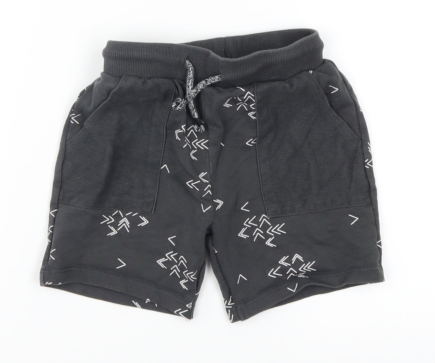George Boys Grey Geometric  Sweat Shorts Size 4-5 Years