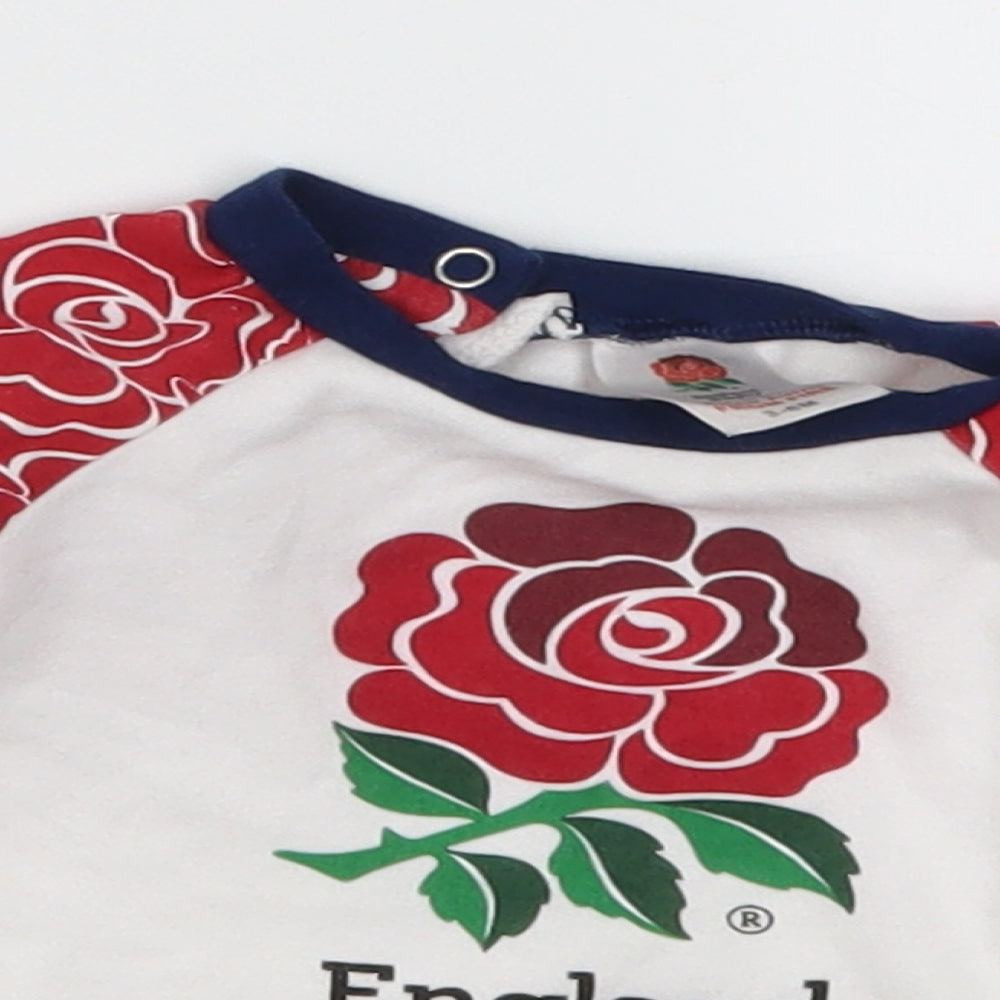 RFU Boys Red Floral  Basic T-Shirt Size 3-6 Months  - Engand Rugby
