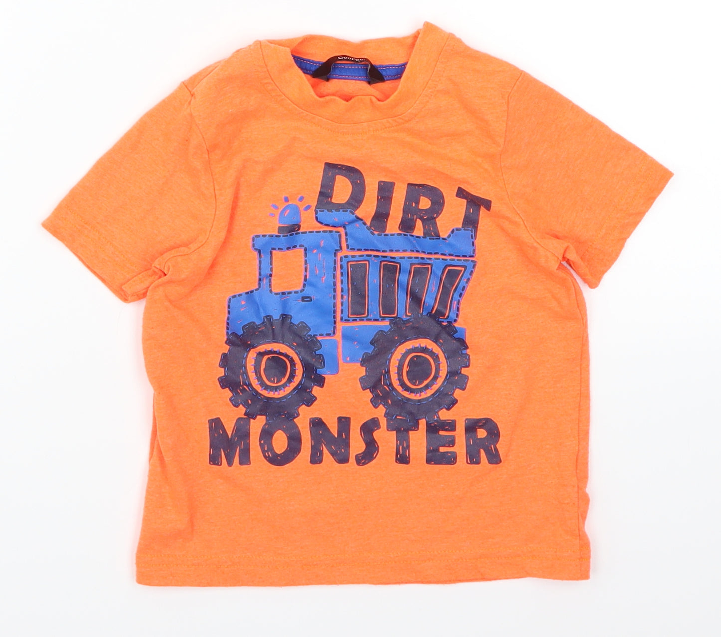 George Boys Orange   Basic T-Shirt Size 2-3 Years  - Dirt Monster