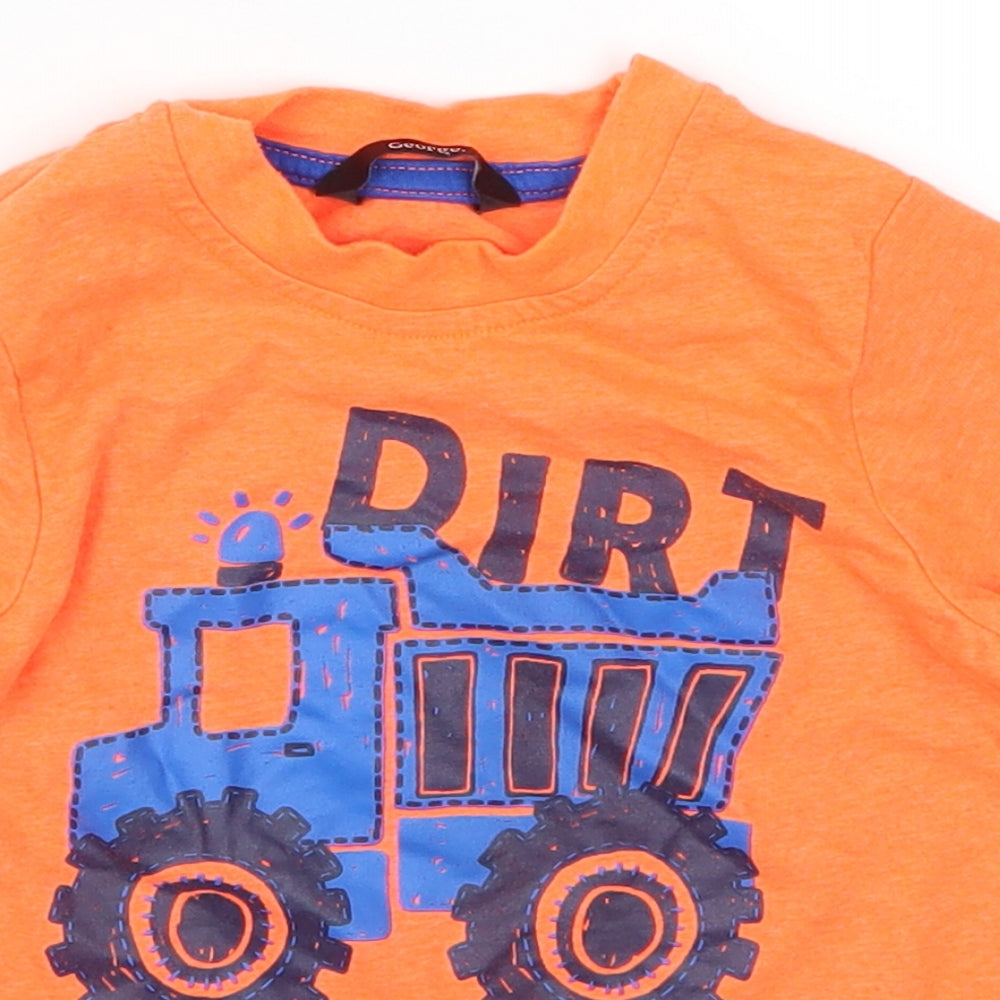 George Boys Orange   Basic T-Shirt Size 2-3 Years  - Dirt Monster