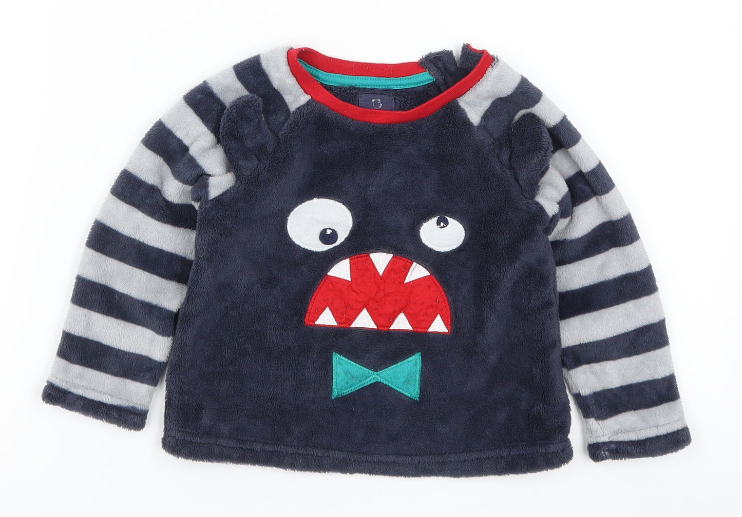 Primark Boys Blue Striped  Cami Pyjama Top Size 18-24 Months  - Monster