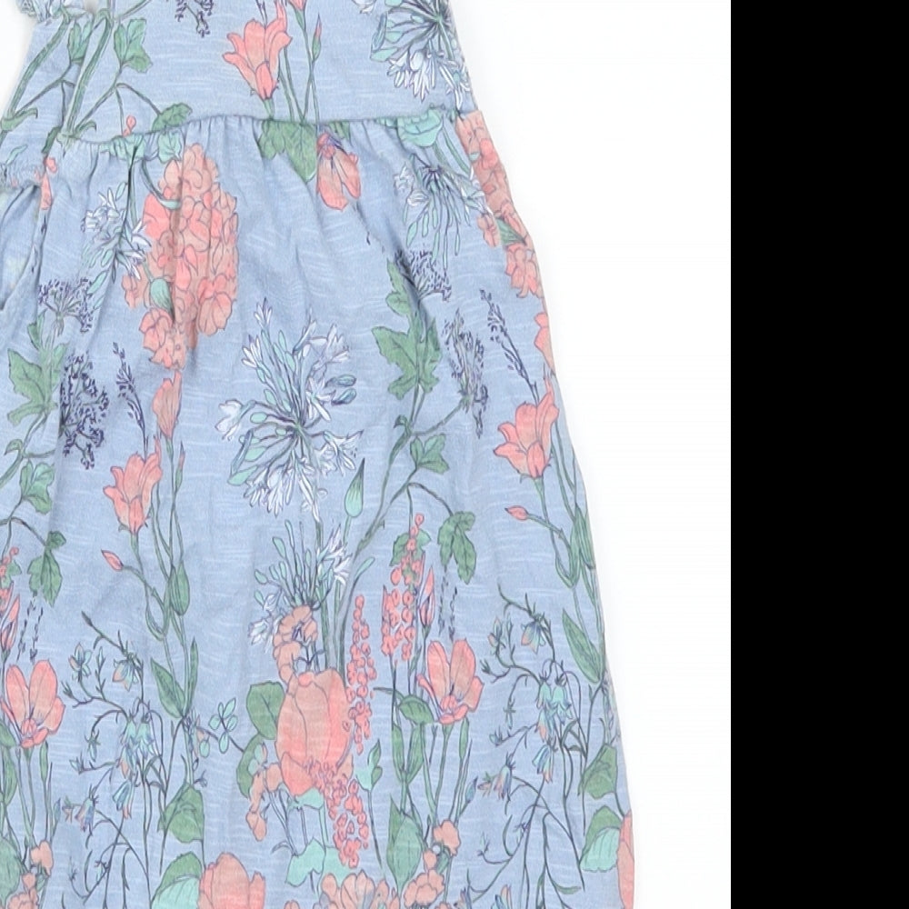 NEXT Girls Blue Floral  Romper One-Piece Size 3-6 Months