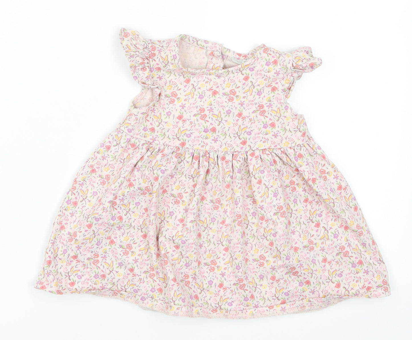 NEXT Girls Pink Floral  Skater Dress  Size 3-6 Months
