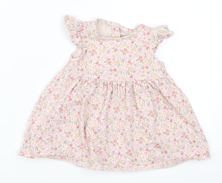 NEXT Girls Pink Floral  Skater Dress  Size 3-6 Months