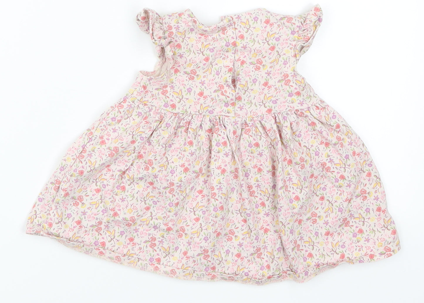 NEXT Girls Pink Floral  Skater Dress  Size 3-6 Months