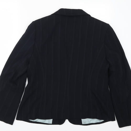 Lime Womens Blue Striped  Jacket Suit Jacket Size 18