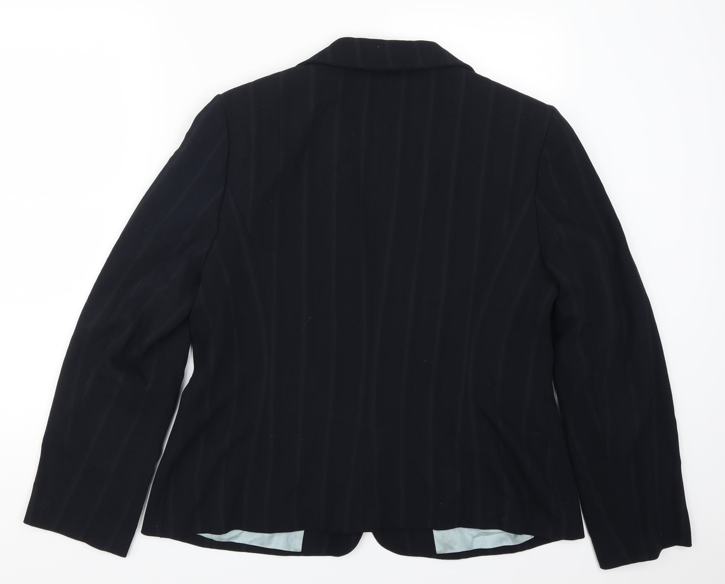 Lime Womens Blue Striped  Jacket Suit Jacket Size 18