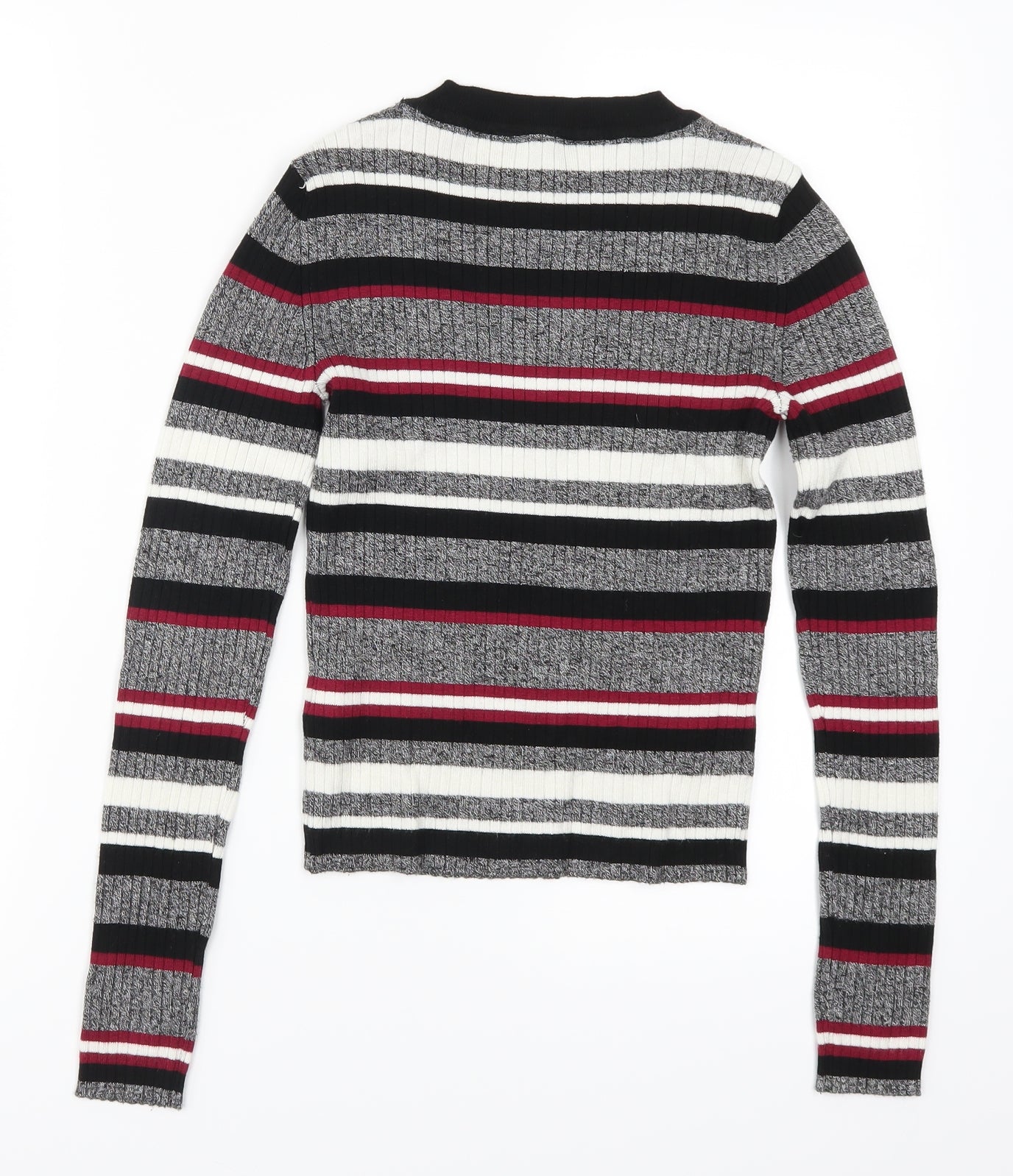 H&M Womens Purple Striped  Pullover Jumper Size XS  - Grey