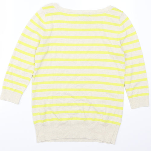 Gap Womens Yellow Striped  Pullover Jumper Size M