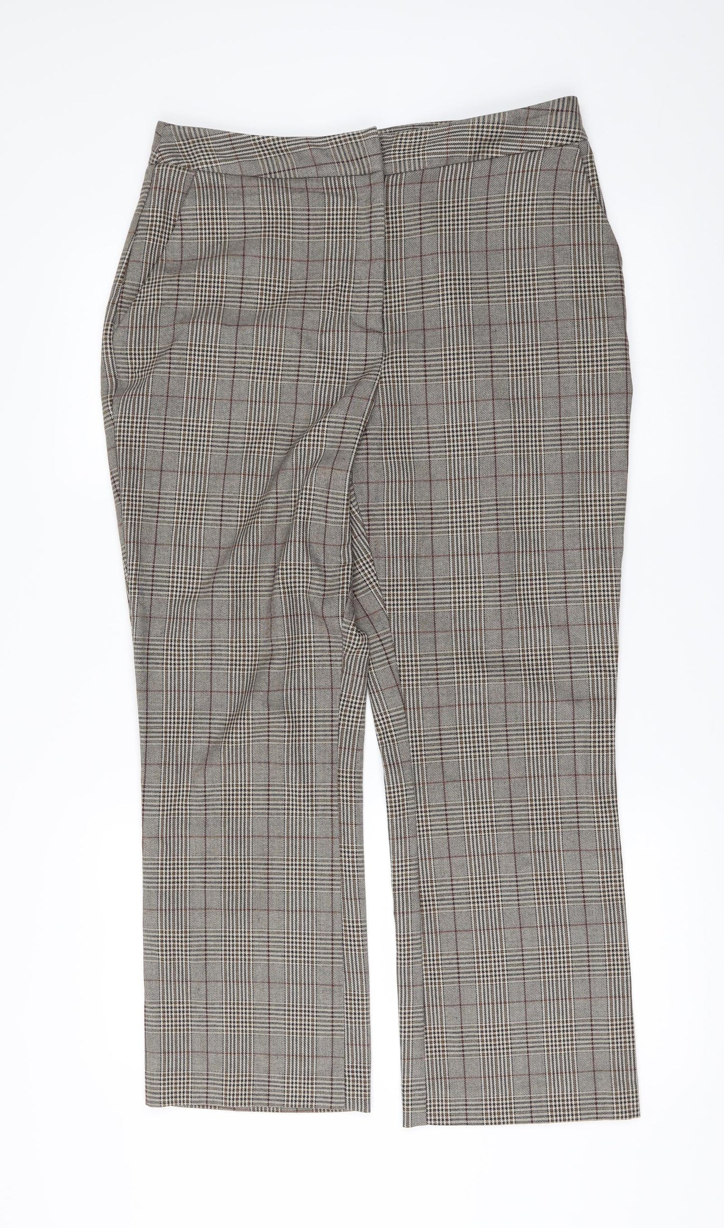 Topshop Womens Brown Check  Trousers  Size 12 L27 in