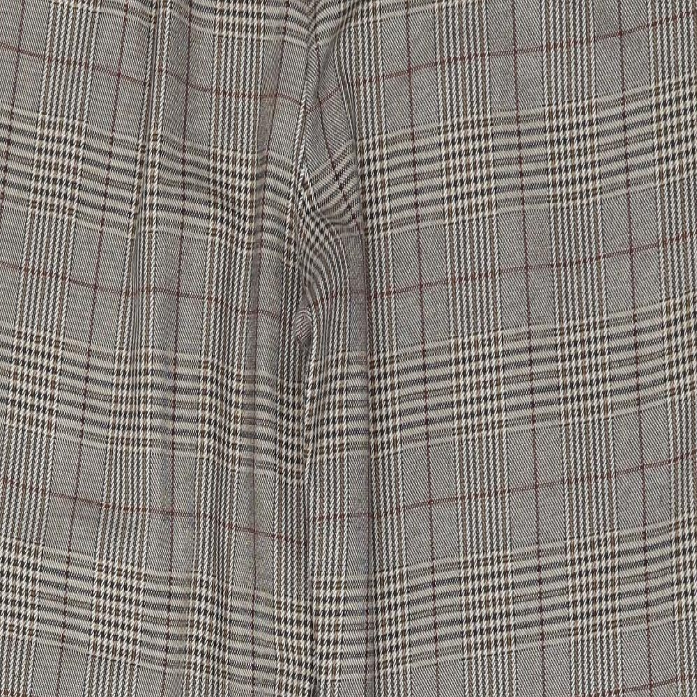 Topshop Womens Brown Check  Trousers  Size 12 L27 in
