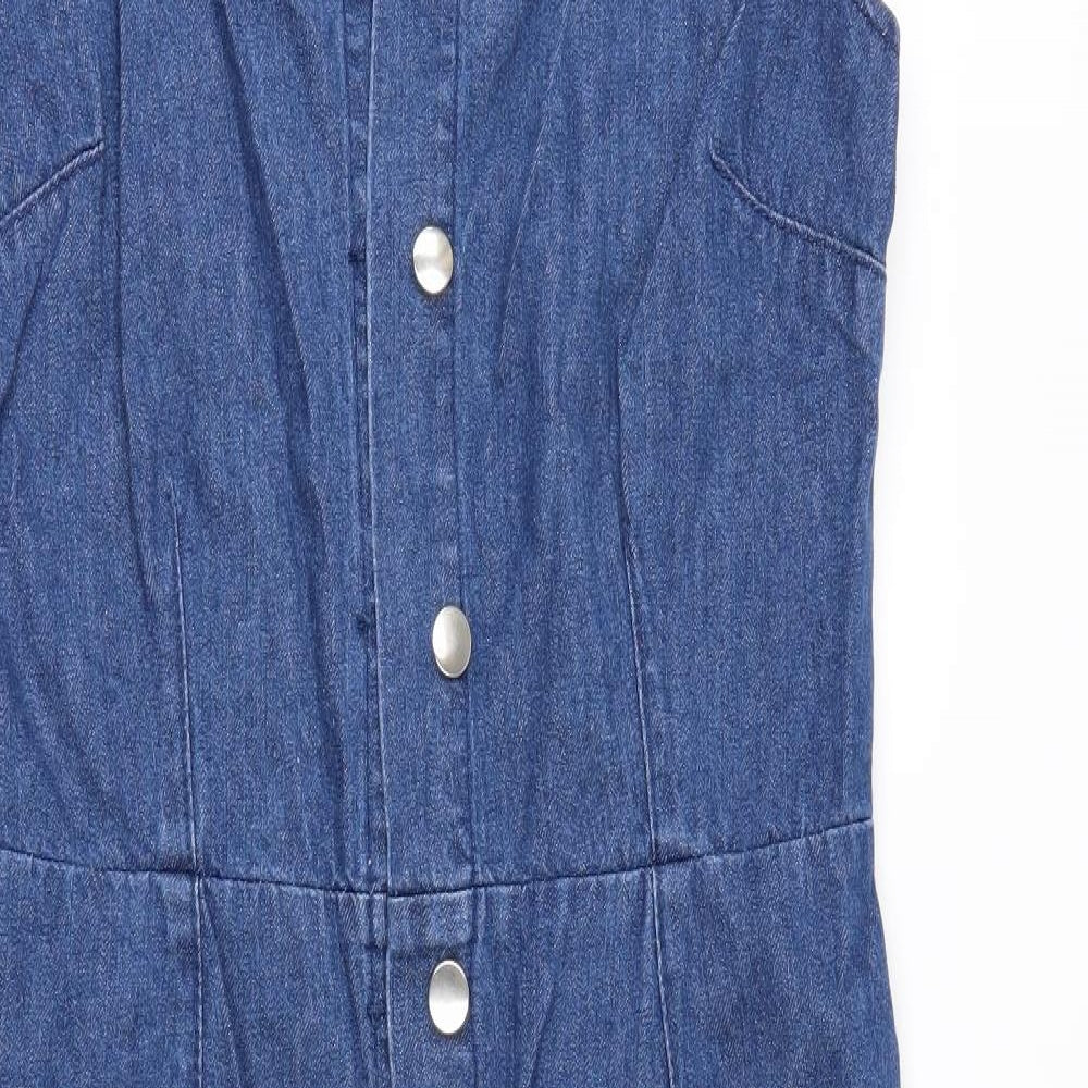 New Look Womens Blue  Denim Shirt Dress  Size 12