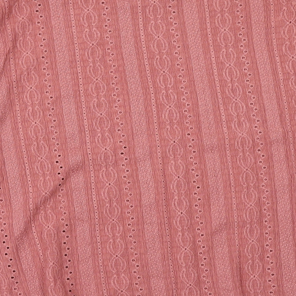 MNG Womens Pink   Tunic Blouse Size M  - PUFF SLEEVE