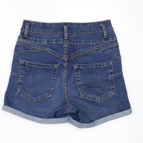 New Look Womens Black  Denim Hot Pants Shorts Size 6