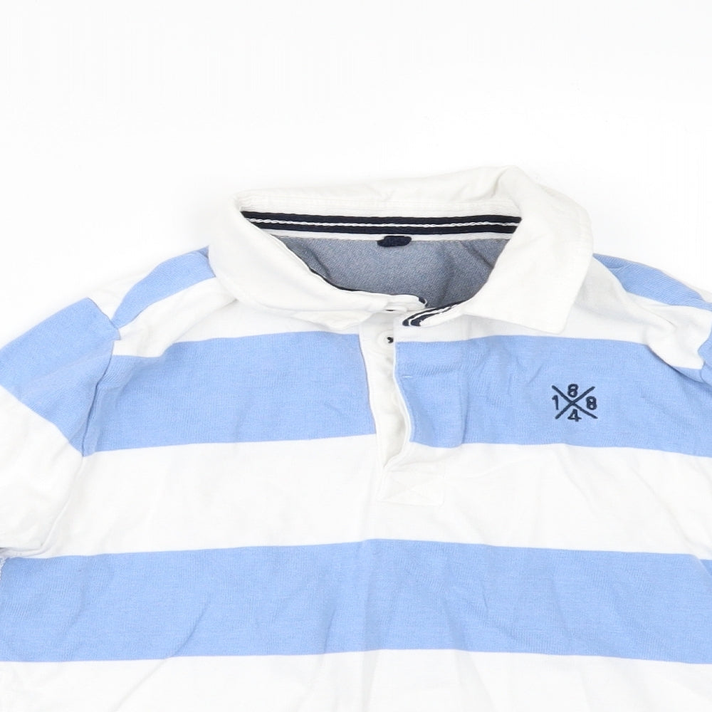Marks and Spencer Boys Black Striped  Basic Polo Size 7-8 Years
