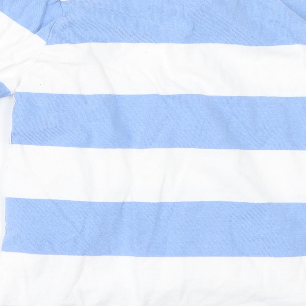Marks and Spencer Boys Black Striped  Basic Polo Size 7-8 Years