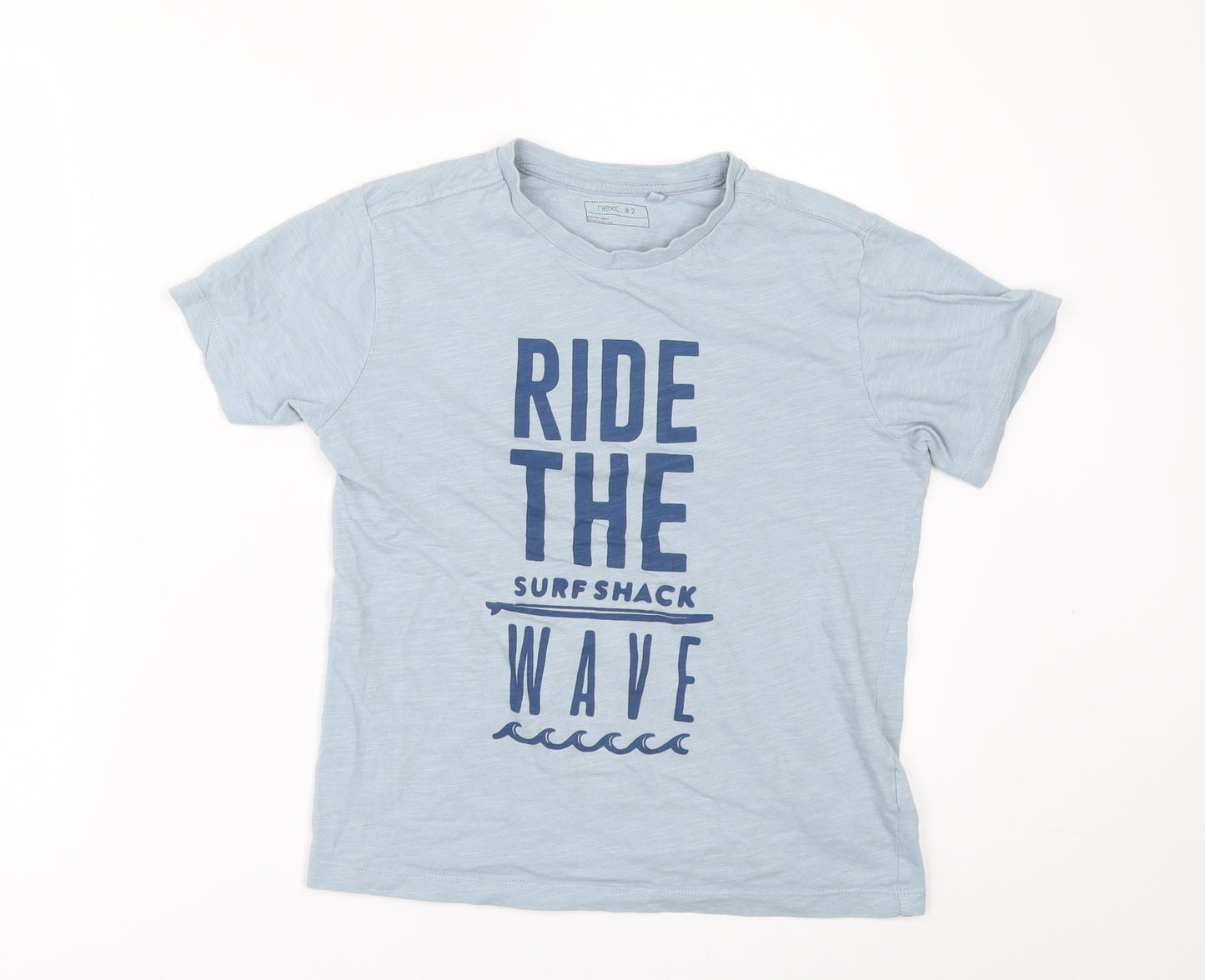 NEXT Boys Green   Basic T-Shirt Size 8 Years  - RIDE THE SUFT SHAKE WAVE