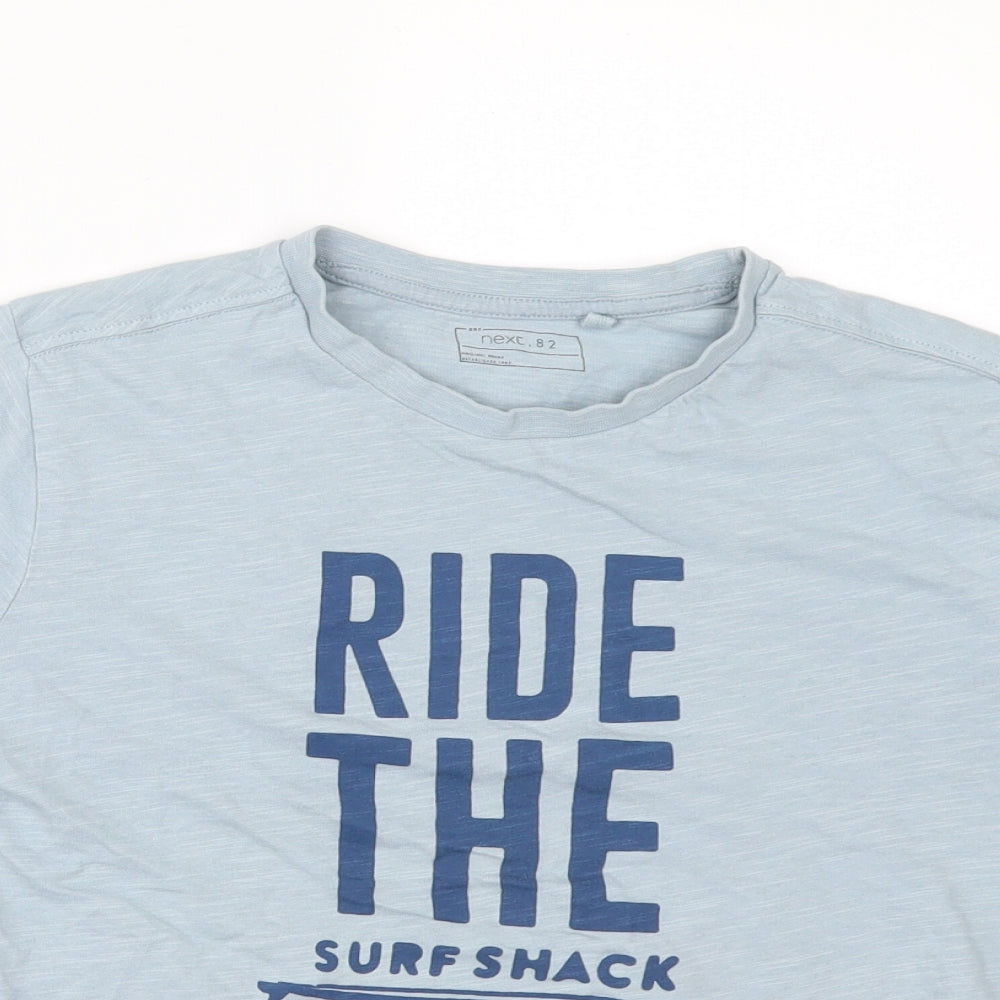 NEXT Boys Green   Basic T-Shirt Size 8 Years  - RIDE THE SUFT SHAKE WAVE