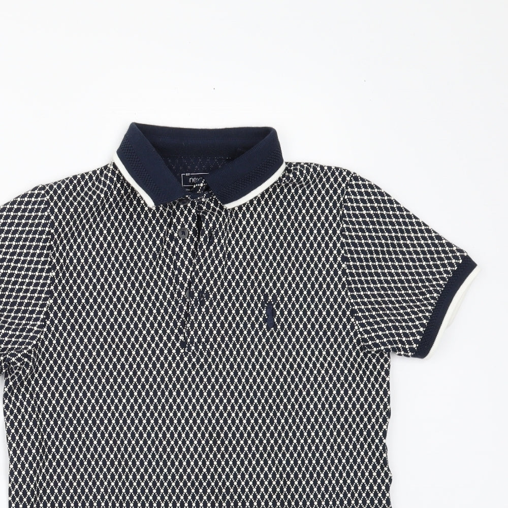 NEXT Boys Blue Geometric  Basic Polo Size 9 Years