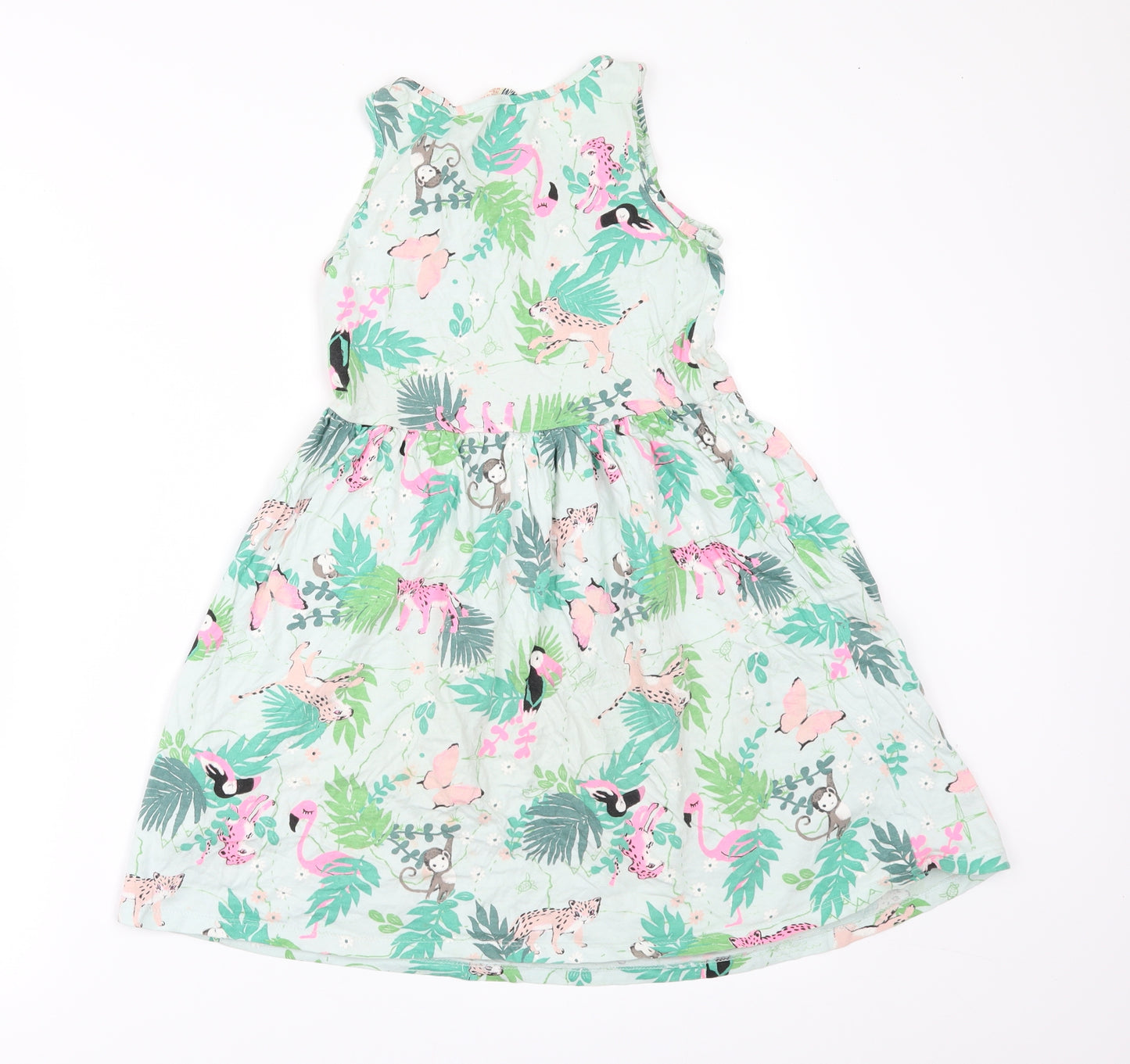 H&M Girls Green Floral  A-Line  Size 9-10 Years