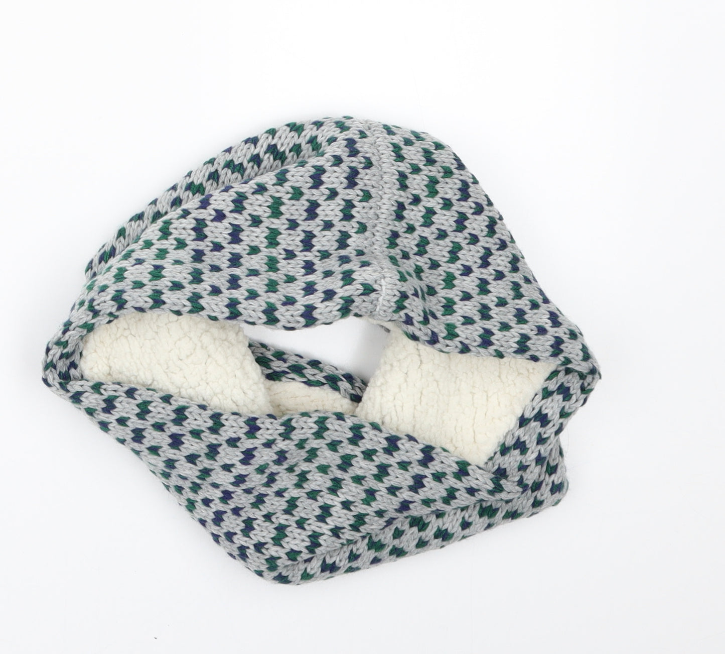Marks and Spencer Unisex Grey Geometric  Cowl/Snood Scarves & Wraps   - 6-10 YEARS