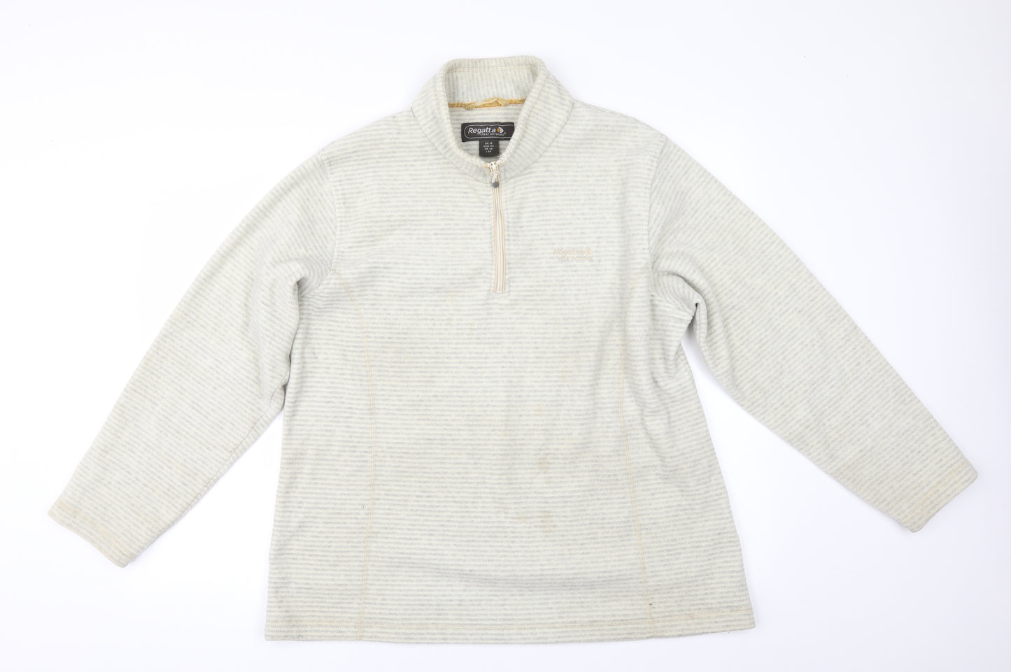 Regatta Womens Beige Striped Fleece Jacket  Size 18
