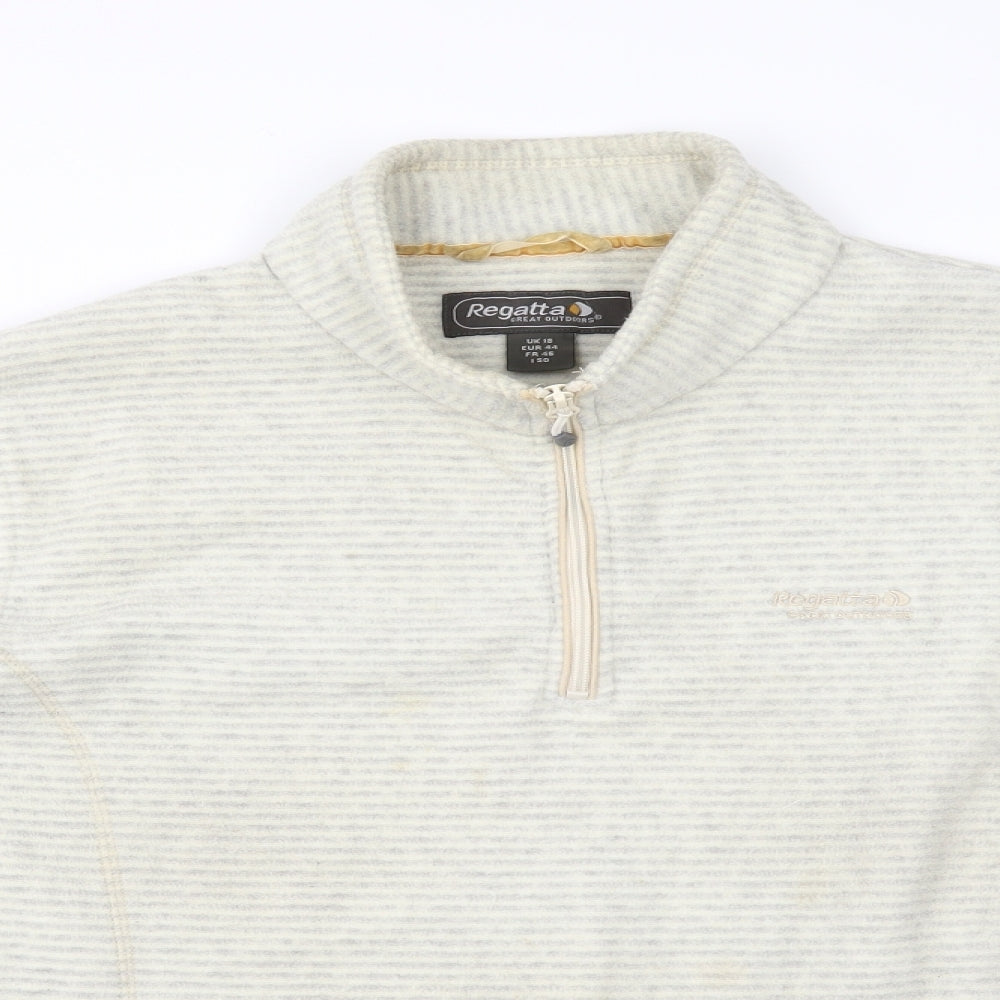 Regatta Womens Beige Striped Fleece Jacket  Size 18