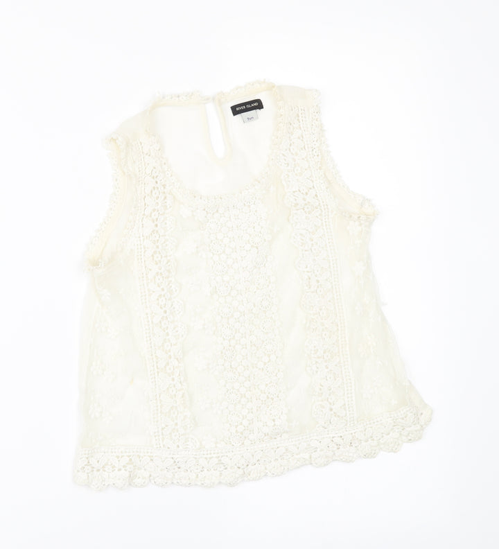 River Island Girls Ivory   Basic Blouse Size 9 Years